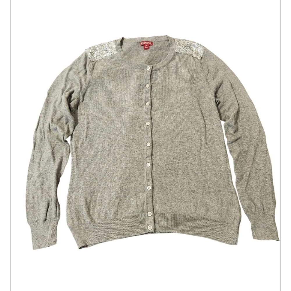 Gray Sweater with Sequin Detail
